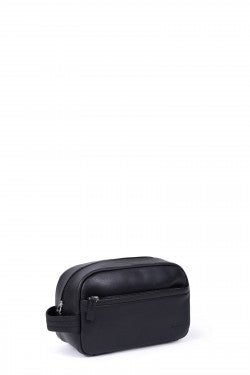 LINE DUO BEAUTY CASE IN PELLE NERA RIF 686303 - l: 25 xh: 16 x P: 12 cm