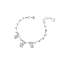 Carica l&#39;immagine nel visualizzatore di Gallery, BRACCIALE CON ANGELO E FIORI CHARMS IN ARGENTO E ZIRCONI GIA393