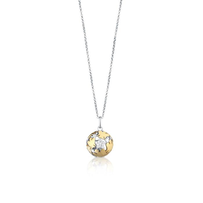 COLLANA CHIAMA ANGELI IN ARGENTO BIANCO E GIALLO CON STELLA E ZIRCONI SFA143