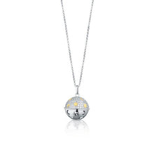 Carica l&#39;immagine nel visualizzatore di Gallery, COLLANA CON PENDENTE CHIAMA ANGELI IN ARGENTO BIANCO E GIALLO E ZIRCONI SFA146