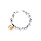 BRACCIALE CON PENDENTE CHIAMA ANGELI IN ARGENTO GIALLO E ANGELO CON ZIRCONI SFA150