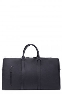 LINEA DANDY BORSA DA VIAGGIO IN PELLE NERA A GRANA PREMIUM RIF 206041 - l: 56 x h: 31 x P: 27 cm