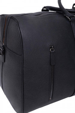 LINEA DANDY BORSA DA VIAGGIO IN PELLE NERA A GRANA PREMIUM RIF 206041 - l: 56 x h: 31 x P: 27 cm