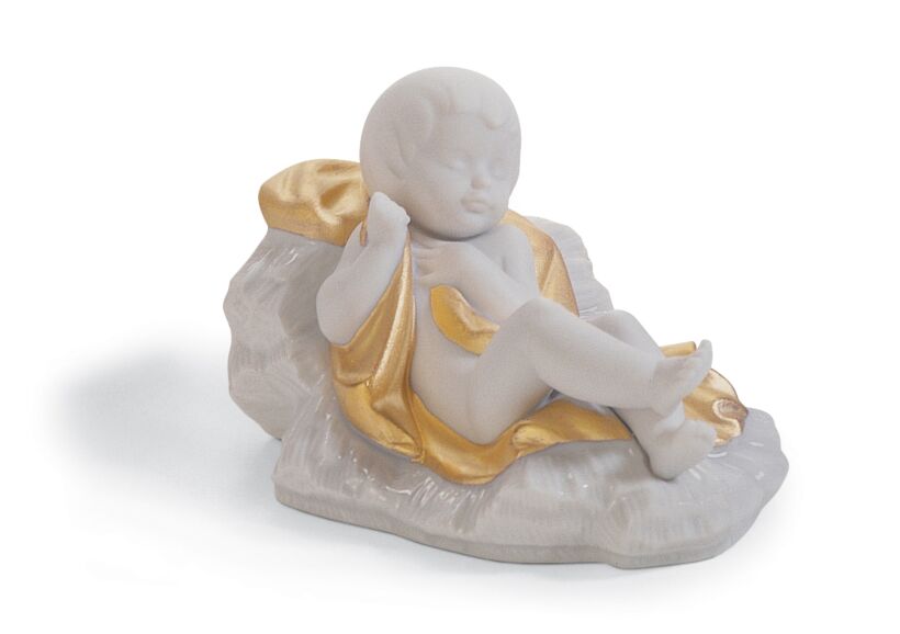 Figurina Natività Gesù Bambino. Lustro oro 01007087