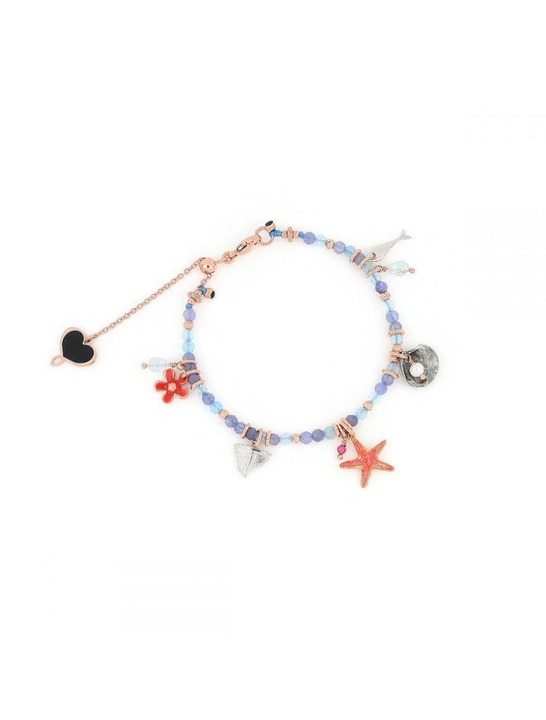 BRACCIALE CELESTE CON CHARMS DEL MARE BPMAR