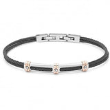 Bracciale uomo bangle COMETE WIRE in acciaio pvd nero e rosè UBR-957