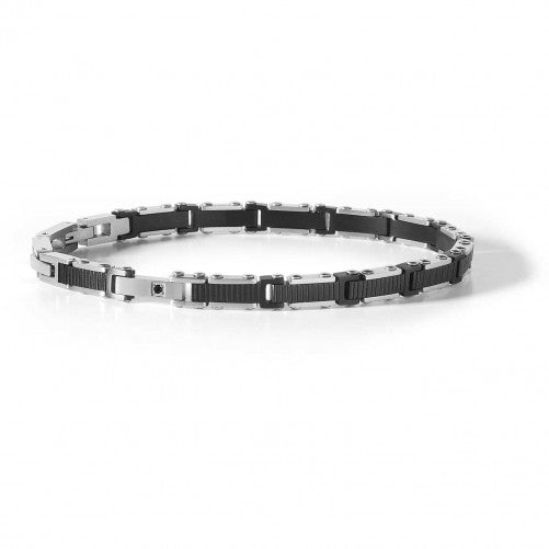 Bracciale uomo COMETE GIOIELLI CROSS in acciaio e zircone nero UBR-889